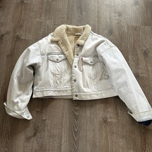 Levi's Women's White Sherpa Denim Jacket